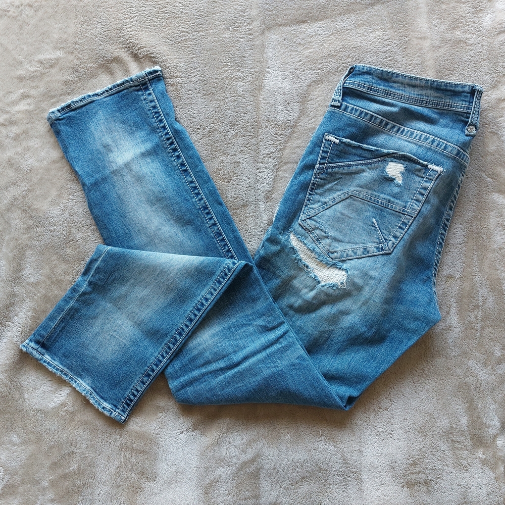 Salvage Supply Co Havoc Straight Slim Fit Mens Distressed Denim Jeans | 35x33